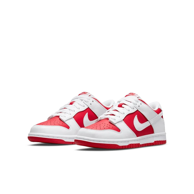 NIKE 耐吉 休閒鞋 女鞋 大童 運動鞋 DUNK LOW GS 白紅 CW1590-600