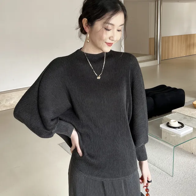 【羽生摺衣】i摺衣-日系 簡約風 小立領 雙色連袖 上衣(共三色)