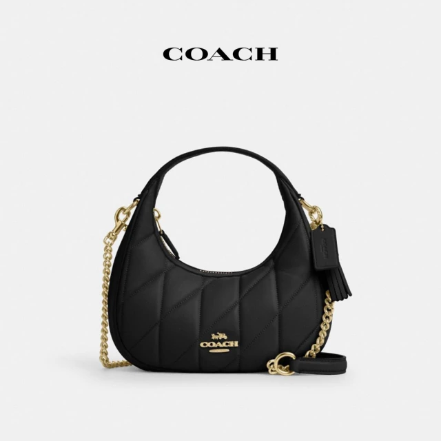 COACH 蔻馳官方直營 CARMEN絎縫迷你斜挎包-IM/黑色(CY710)