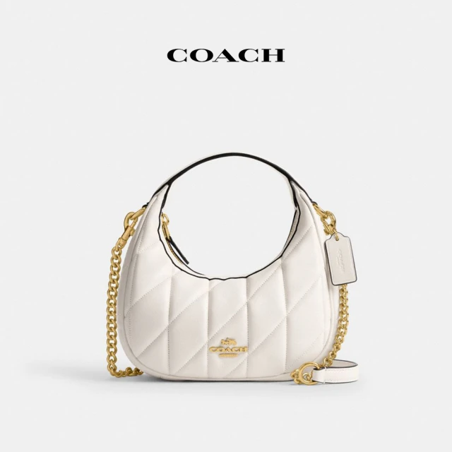 COACH 蔻馳官方直營 CARMEN絎縫迷你斜挎包-IM/粉筆白色(CY710)