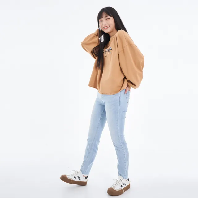 【5th STREET】雙11 女裝特殊剪裁小直褲-拔洗藍