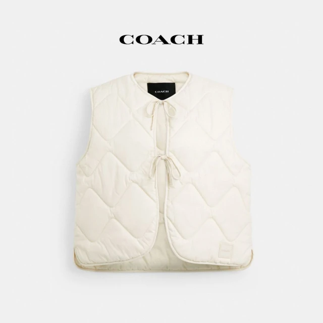 COACH 蔻馳官方直營 絎縫繩結背心-卡其色(CY560)