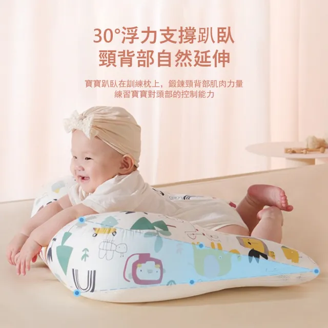 【Jonyer】寶寶趴臥抬頭訓練枕 雙面透氣豆豆趴趴枕 嬰兒防吐奶斜坡枕 安撫趴睡枕