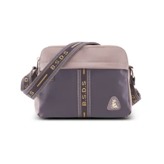 【冰山袋鼠】非常莓好 - 織帶拼接多層收納貝殼包 - 藕紫灰(7005-GU)