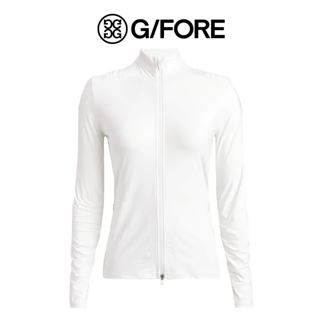 【G/FORE】SILKY TECH NYLON RUCHED FULL ZIP LAYER 女士 拉鍊長袖外套 白色