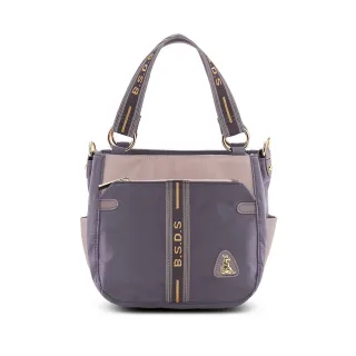 【冰山袋鼠】非常莓好 - 織帶拼接手提兩用包 - 藕紫灰(7012-GU)