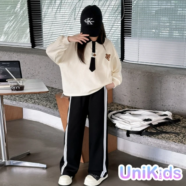 UniKids 中大童裝2件套裝加絨長袖T恤休閒長褲 女大童裝 VPLJTP-3767(套裝)