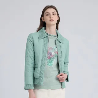 【ILEY 伊蕾】湖水綠寬鬆鋪棉外套(淺綠；M-XL；1244534206)