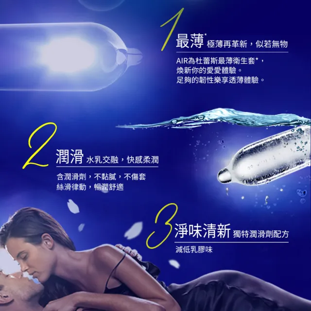 【Durex 杜蕾斯】AIR輕薄幻隱裝保險套8入x3(共24入-避孕套/衛生套/極致輕薄系列)