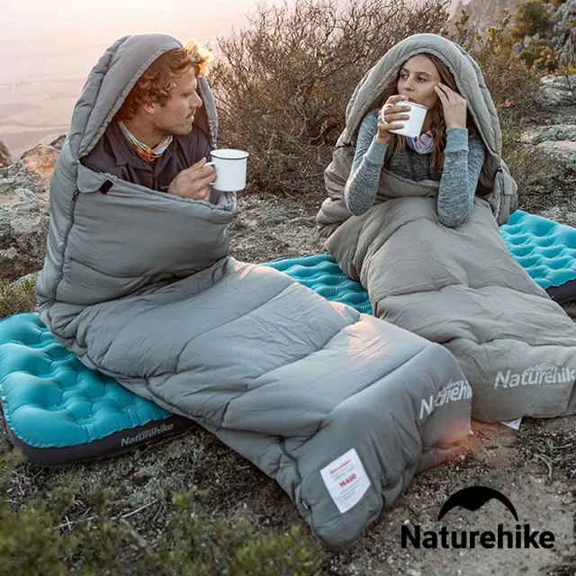 【Naturehike】超值2入組 M180可機洗帶帽信封睡袋(台灣總代理公司貨)