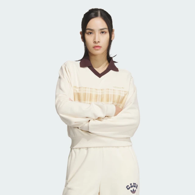 adidas 愛迪達 長袖上衣 女 大學T 亞規 SPO FEMME CREW 米白 JC6852