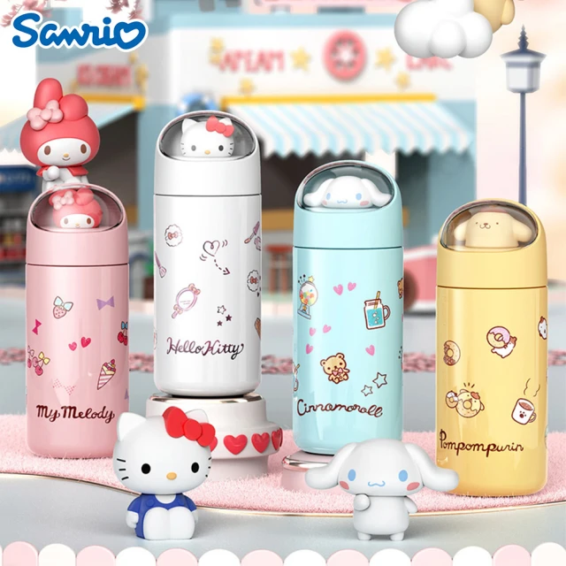 SANRIO 三麗鷗 萌趣太空艙杯蓋316不銹鋼旋蓋直飲保溫杯350ml(酷洛米/美樂蒂/凱蒂貓/帕恰狗/布丁狗)