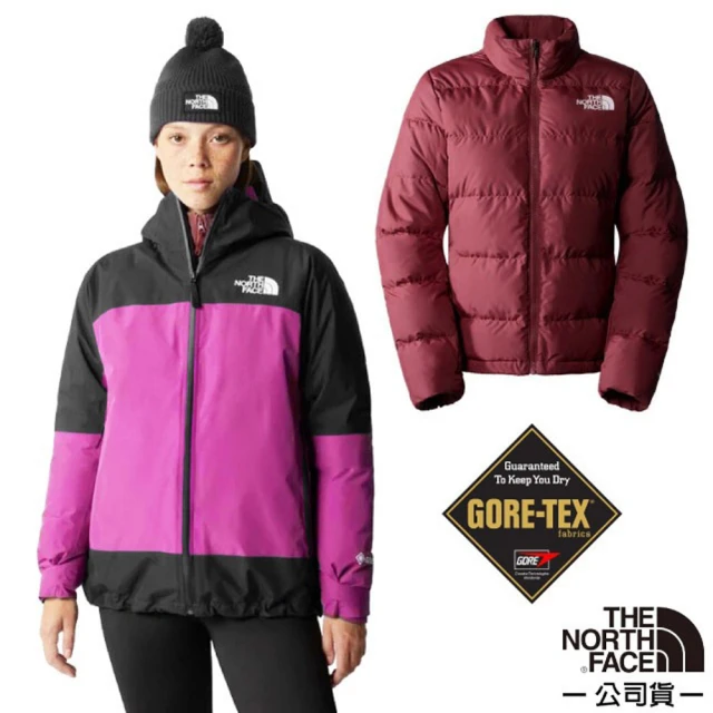 The North Face 女 GORE-TEX 防風防水透氣二件式連帽外套_亞洲版型.風雨衣(83RU-4OU 紫色)