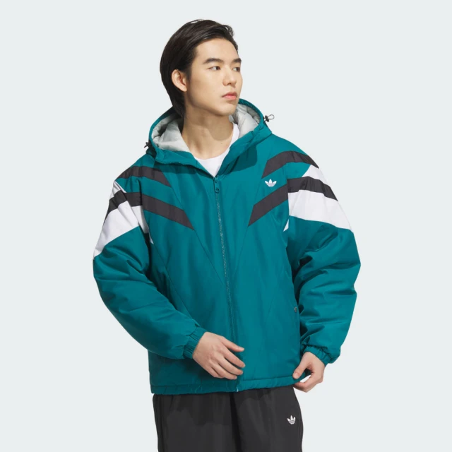 adidas 愛迪達 外套 男 運動連帽外套 保暖 亞規 VINTAGE PAD JKT 綠白黑 JJ4970