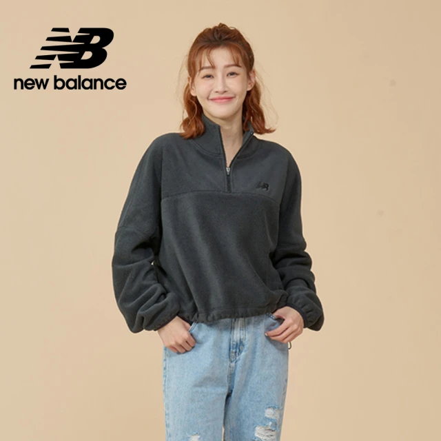 NEW BALANCE NB 立領刷毛長袖上衣_WT43529BK_女性_黑色(美版 版型偏大)