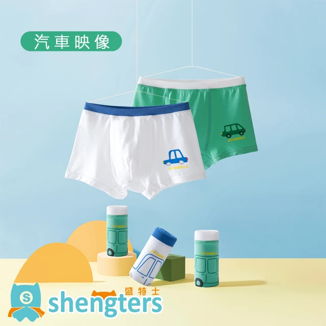 shengters 盛特士 純棉兒童內褲｜2件組(兒童四角褲 男童內褲 抑菌雙層襠部)