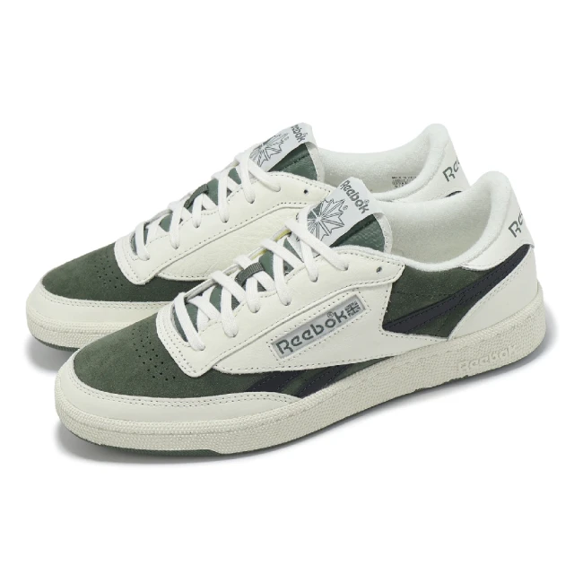 REEBOK 休閒鞋 Club C Revenge Vintage II 男鞋 米白 綠 低筒 皮革 復古(100221099)