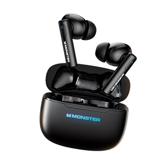 MONSTER魔聲 MON-XKT26 藍芽耳機，採用藍芽5.4傳輸，入耳式配戴輕僅4g，支援電競遊戲、一般聆聽與主動降噪功能，內建麥克風適合通話與遊戲語音。適用iOS、Android、Windows、MAC等多平臺，配充電收納盒與一年保固，黑色系時尚設計，中國製造NCC認證CCAH24LPA580T0，BSMI R34657，完美提升您的音訊體驗。