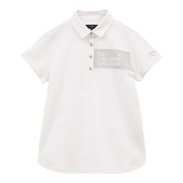 【Callaway 卡拉威】STRIPED JACQUARD SHORT SLEEVE SHIRT 女士 快乾抗UV短袖POLO衫 白色