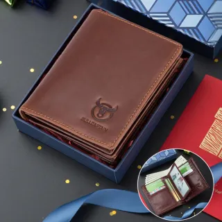 【希賽德】RFID牛皮皮夾 短夾 皮夾 男用 真皮皮夾 小皮夾 男士短皮夾 皮夾短夾男 錢包(附皮夾禮盒)