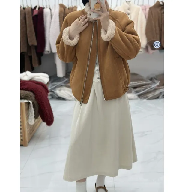 【巴黎精品】現貨+預購 羊羔毛外套皮草大衣(冬季皮毛伊底女外套2色a1iu56)