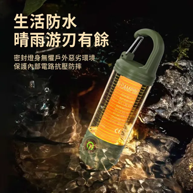【AMKE】迷你多功能手電筒 便攜戶外紅光警示燈 LED隨身應急照明燈 探照燈(五種亮度/露營燈/帶掛鉤)