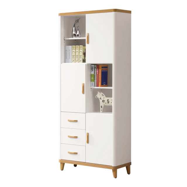 唯熙傢俱 唯樂雙色2尺書櫃(書櫃 半開放式書櫃 收納櫃 置物