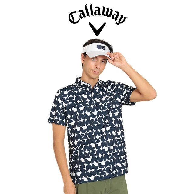 Callaway 卡拉威 GEOMETRIC PRINT COMPACT SHORT SLEEVE SHIRT 男士 印花短袖POLO衫 海軍藍