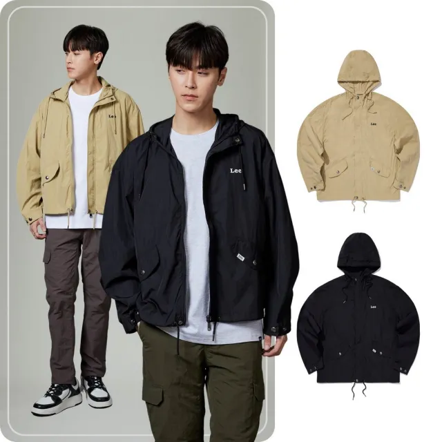 【Lee】男裝 休閒外套 連帽拉鍊 薄風衣 共2色 / 季節性版型(LB413012978 / LB413012K11)