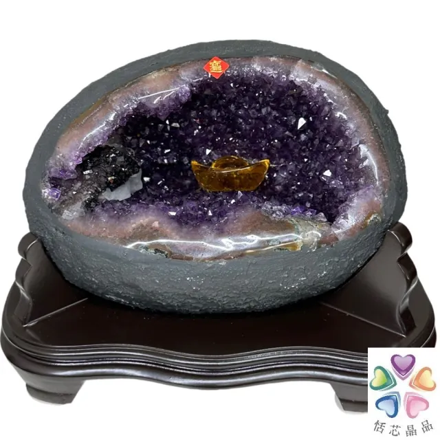 【恬芯晶品】S51精選烏拉圭紫晶洞5.25KG錢袋子(圓洞聚財招財貴人開運風水帝王紫水晶新居禮物補財庫聖誕節)