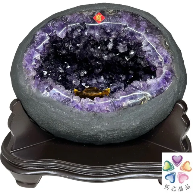 【恬芯晶品】S54精選烏拉圭紫晶洞6.28KG錢袋子(圓洞聚財招財貴人開運風水帝王紫水晶新居禮物補財庫聖誕節)
