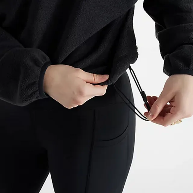 【NEW BALANCE】NB 立領刷毛上衣 長袖上衣 大學T 女款 黑色(WT43529BK-F)