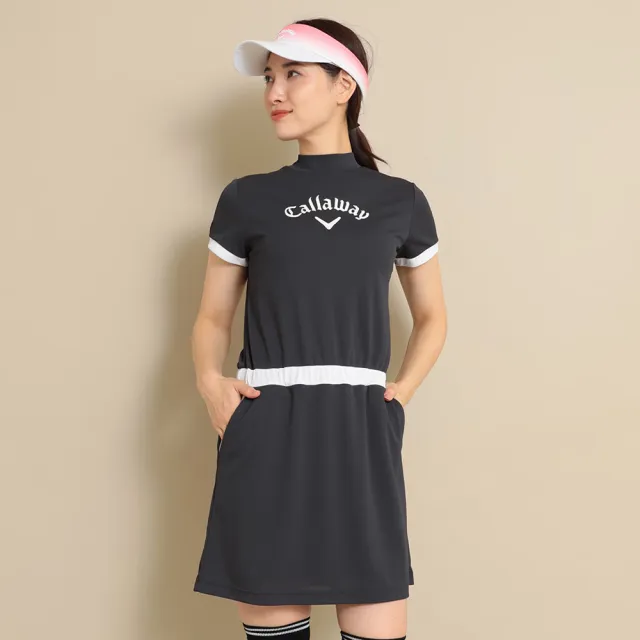 【Callaway 卡拉威】SHORT-SLEEVED DRESS 女士 快乾短袖洋裝 黑色