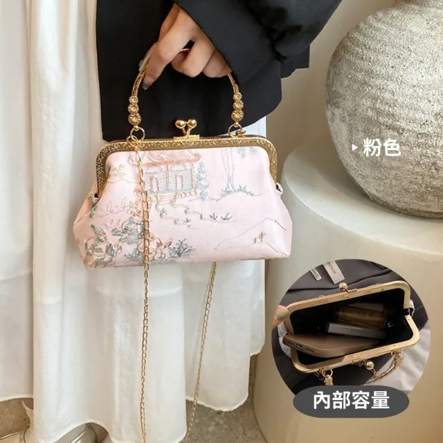 【RH】雙11 復古刺繡精緻手提兩用包(甲中國式典雅刺繡精緻)