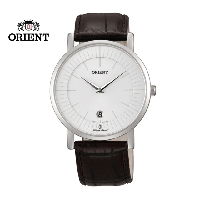 ORIENT 東方錶 SLIM系列 超薄簡約優雅藍寶石鏡面石英錶 皮帶款 白面-38mm(FGW0100AW)