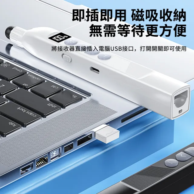 【Zenithy】可伸縮55cm4節 多功能數顯紅光雷射無線簡報筆 商務用會議型簡報遙控器 PPT翻頁筆教師教鞭雷射筆