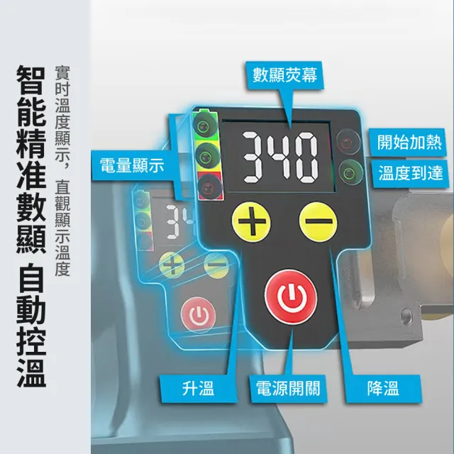 電動數顯鋰電熱熔槍 鋰電熱熔器(可調溫熱熔槍 無線熱熔器 無線水管熱熔焊接器)
