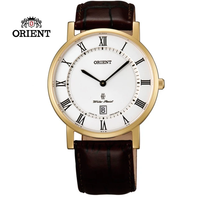 ORIENT 東方錶 SLIM系列 超薄簡約優雅藍寶石鏡面石英錶 皮帶款 白面-38mm(FGW0100FW)