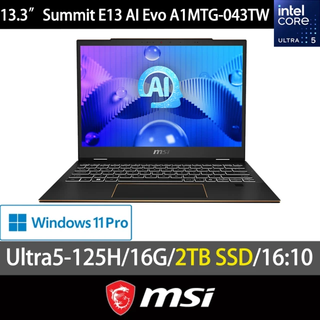 MSI 微星 特仕版 13吋翻轉觸控 AI筆電(Summit E13 AI Evo/A1MTG-043TW/Ultra5-125H/16G/2TB SSD/W11P)