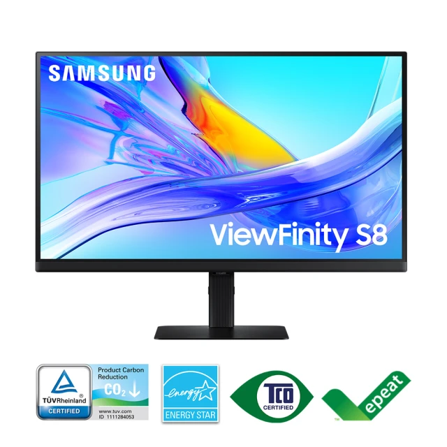 【SAMSUNG 三星】S32D806UAC 32型 4K ViewFinity S8  創作者專業螢幕(VA/Type-C/90W/sRGB 99%升降旋轉)