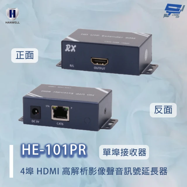 CHANG YUN 昌運 昌運監視器 HANWELL HE-101PR 4埠 HDMI 高解析影像聲音訊號延長器 單埠接收器