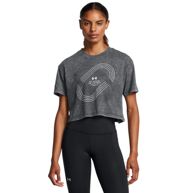 UNDER ARMOUR UA 女 Run Anywhere 短袖T-Shirt_1386343-001(黑色)