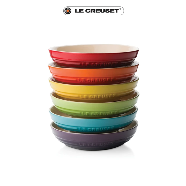 Le Creuset 瓷器深圓盤組20cm-6入(彩虹)