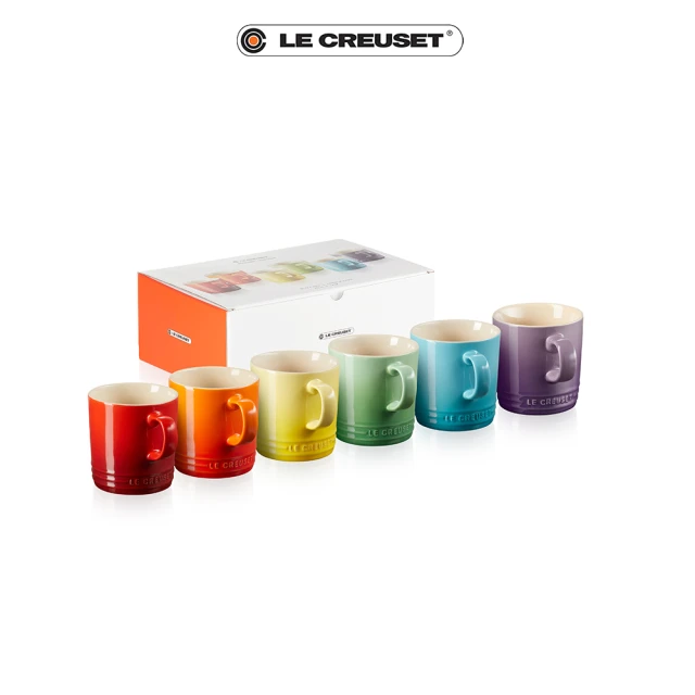 Le Creuset 瓷器英式馬克杯組350ml-6入(彩虹)