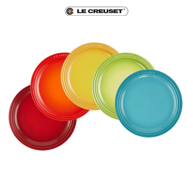 Le Creuset 瓷器圓盤組23cm-5入(彩虹)