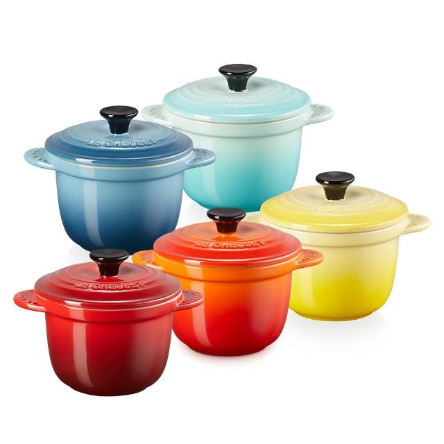 【Le Creuset】典藏琺瑯鑄鐵鍋媽咪鍋28cm 棉花白/醇酒紅 2色選1(贈八角盤14cm)