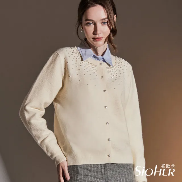 【SiOHER 熹歐禾】現貨 絲光小香風針織開襟衫(女裝/外套/針織上衣)