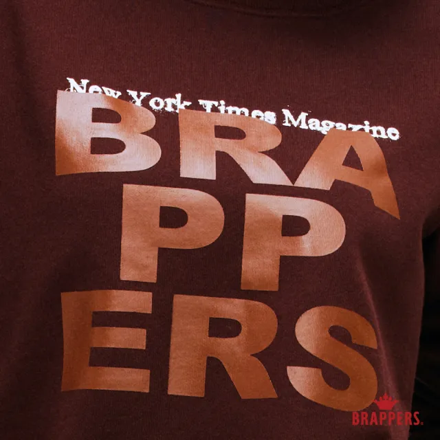 【BRAPPERS】女款 簡約LOGO印花圓領T(深咖啡)