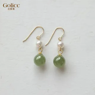 【Gulicc 古莉可】溫潤玉石氣質耳環(99購物節 生日 飾品 耳釘 耳飾 耳墜 禮物)