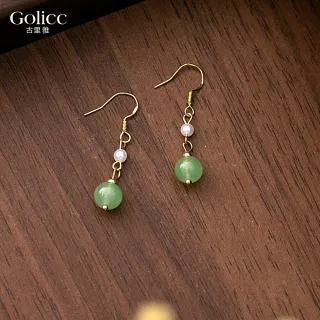 【Gulicc 古莉可】溫潤玉石氣質耳環(雙11 生日 飾品 耳釘 耳飾 耳墜 禮物)